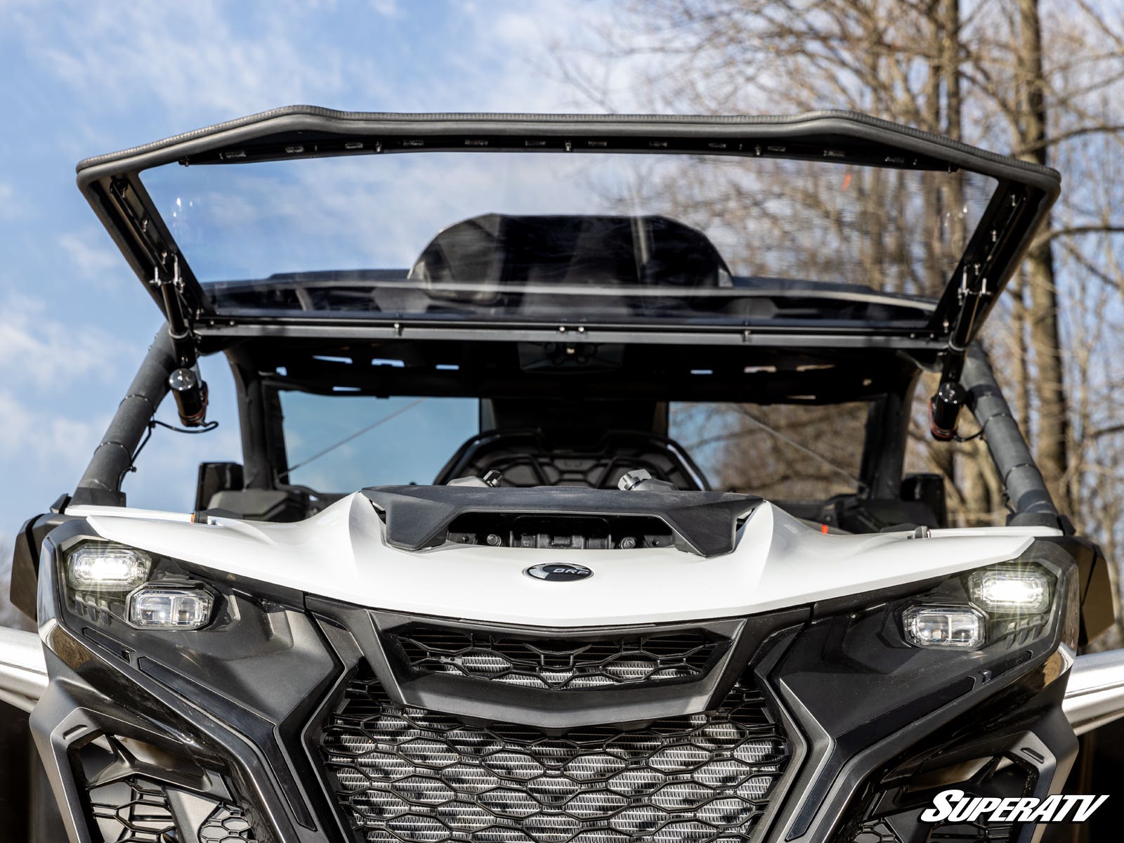 Photo of SuperATV Can-Am Maverick R MaxDrive Power Flip Windshield by SuperATV - Premium Windshields for UTVs / Side by Sides