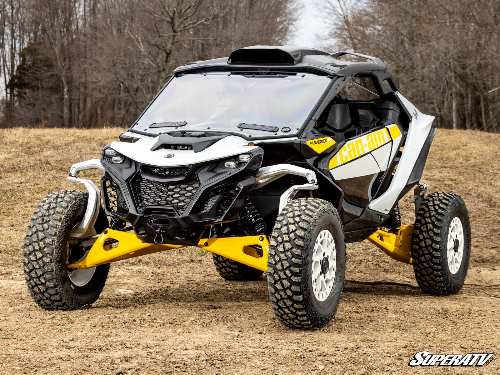Photo of SuperATV Can-Am Maverick R Scratch-Resistant Vented Full Windshield by SuperATV - Premium Windshields for UTVs / Side by Sides
