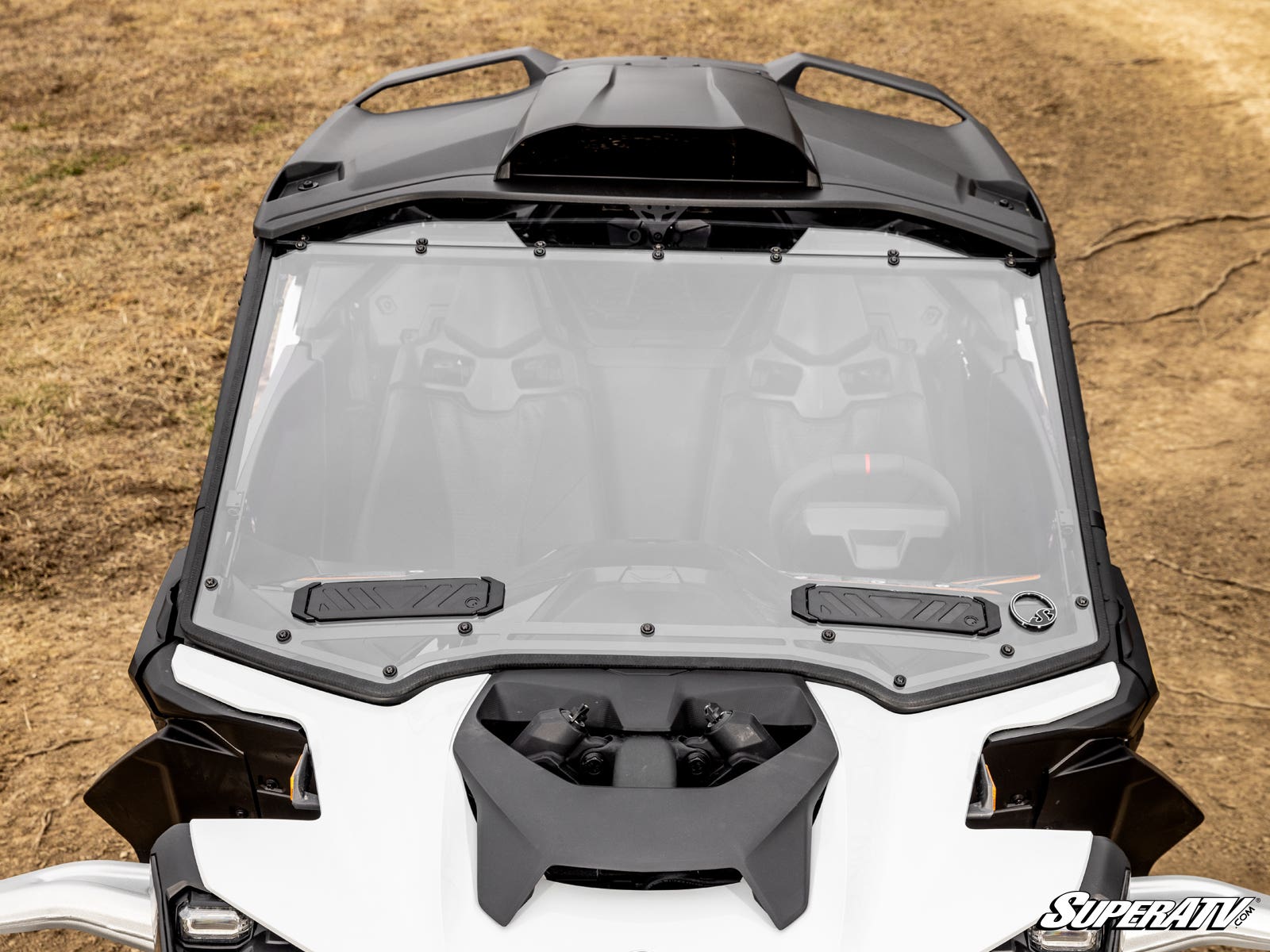 Photo of SuperATV Can-Am Maverick R Scratch-Resistant Vented Full Windshield by SuperATV - Premium Windshields for UTVs / Side by Sides
