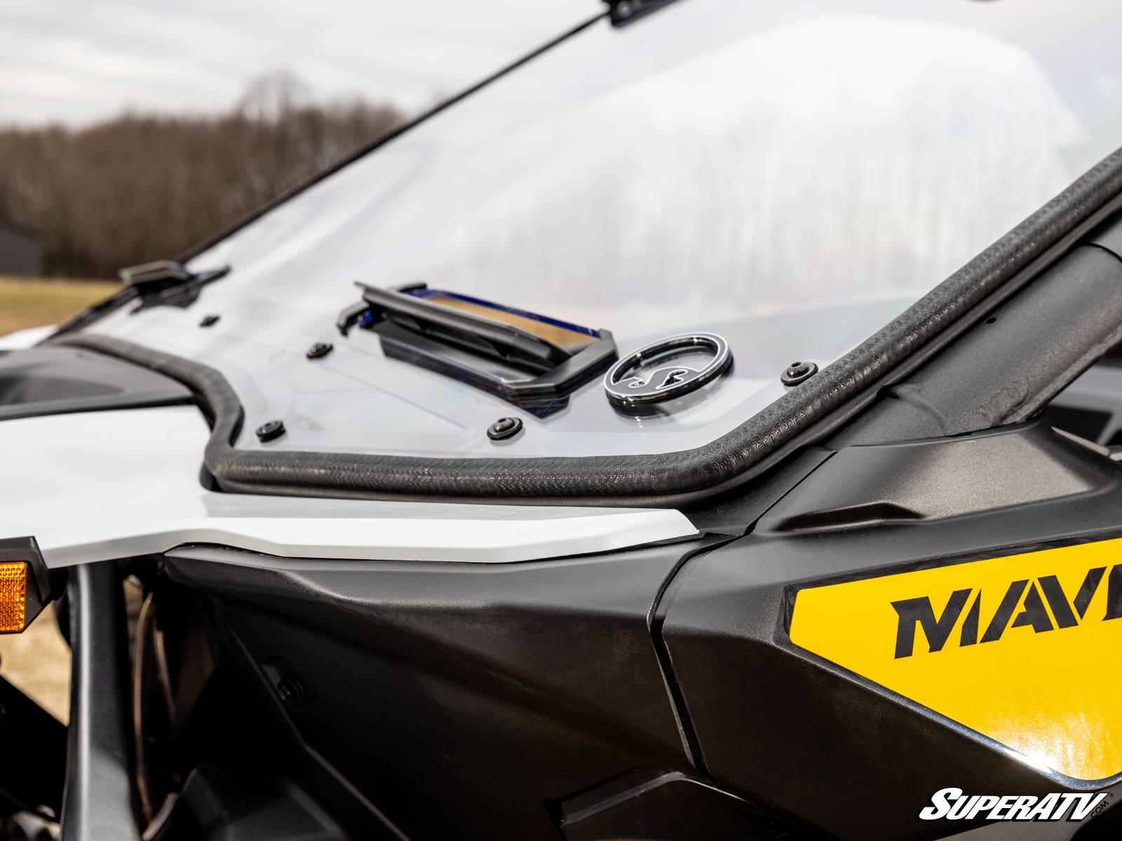 Photo of SuperATV Can-Am Maverick R Scratch-Resistant Vented Full Windshield by SuperATV - Premium Windshields for UTVs / Side by Sides