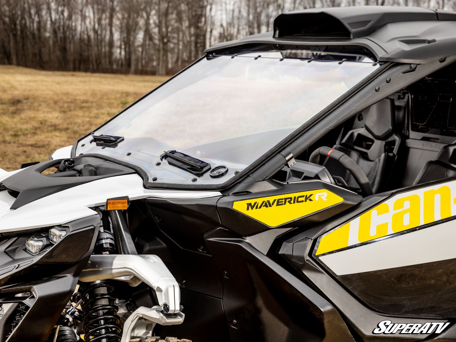 Photo of SuperATV Can-Am Maverick R Scratch-Resistant Vented Full Windshield by SuperATV - Premium Windshields for UTVs / Side by Sides