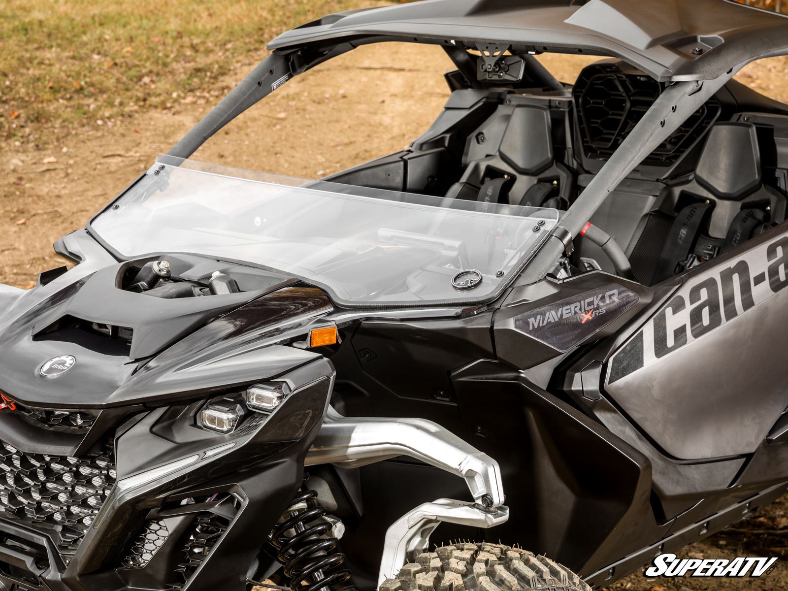 Photo of SuperATV Can-Am Maverick R Scratch-Resistant Half Windshield by SuperATV - Premium Windshields for UTVs / Side by Sides