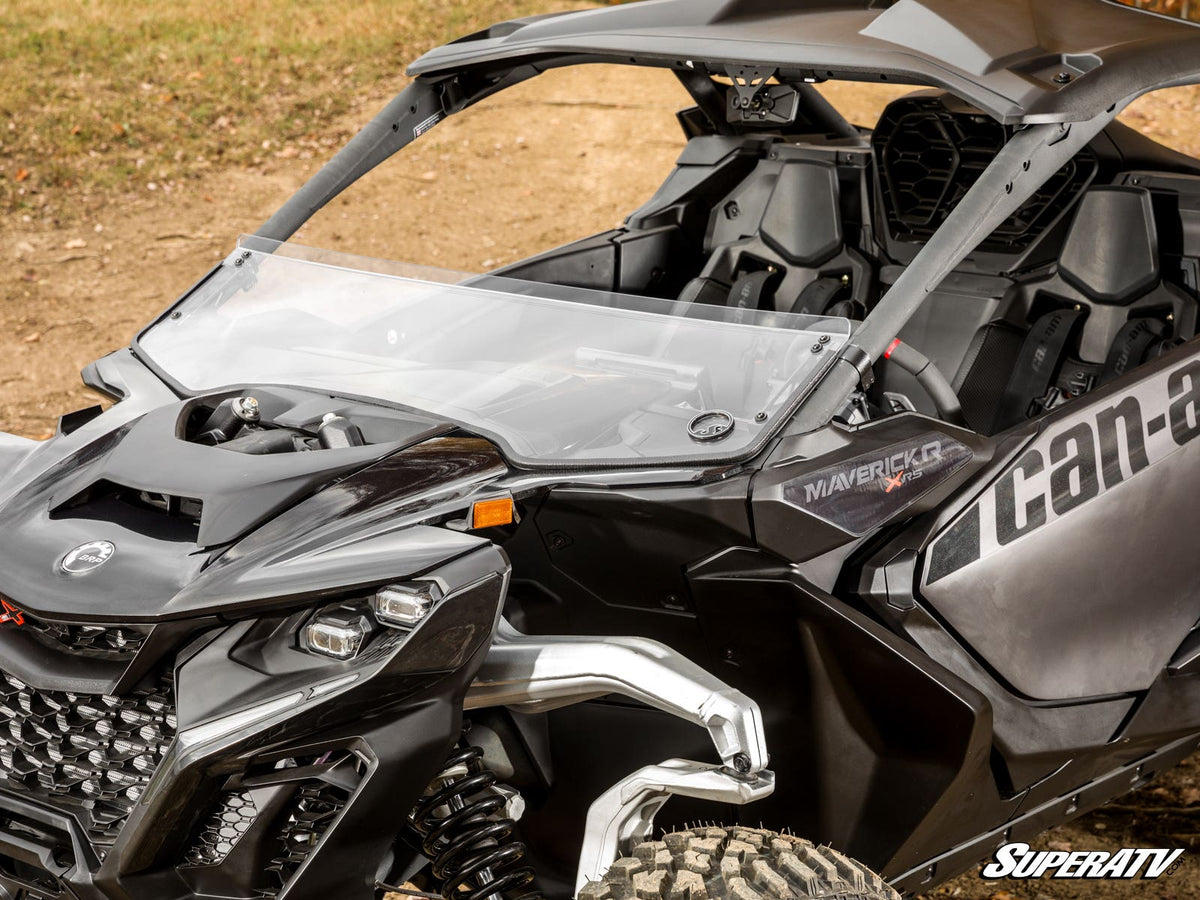 Photo of SuperATV Can-Am Maverick R Scratch-Resistant Half Windshield by SuperATV - Premium Windshields for UTVs / Side by Sides