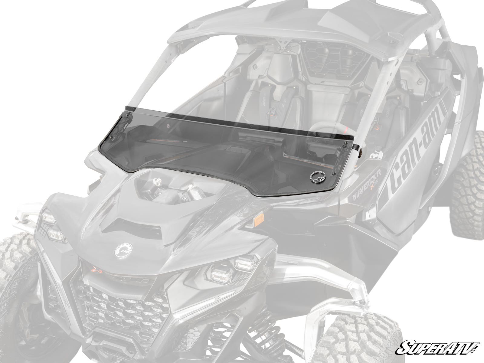 Photo of SuperATV Can-Am Maverick R Scratch-Resistant Half Windshield by SuperATV - Premium Windshields for UTVs / Side by Sides