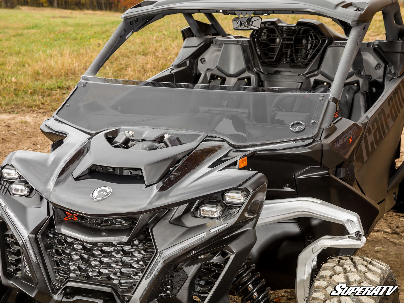 Photo of SuperATV Can-Am Maverick R Scratch-Resistant Half Windshield by SuperATV - Premium Windshields for UTVs / Side by Sides