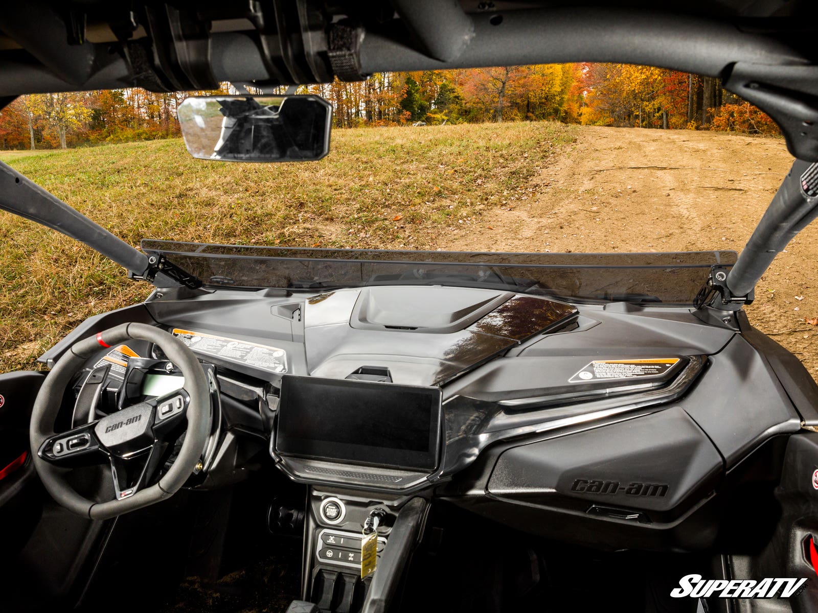 Photo of SuperATV Can-Am Maverick R Scratch-Resistant Half Windshield by SuperATV - Premium Windshields for UTVs / Side by Sides