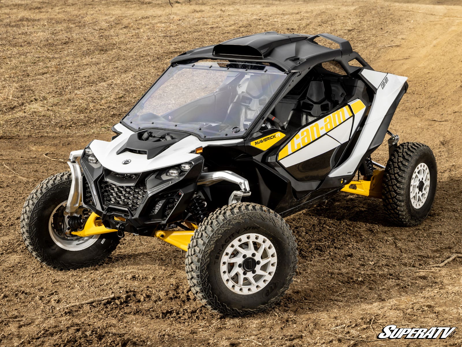 Photo of SuperATV Can-Am Maverick R Scratch-Resistant Full Windshield by SuperATV - Premium Windshields for UTVs / Side by Sides