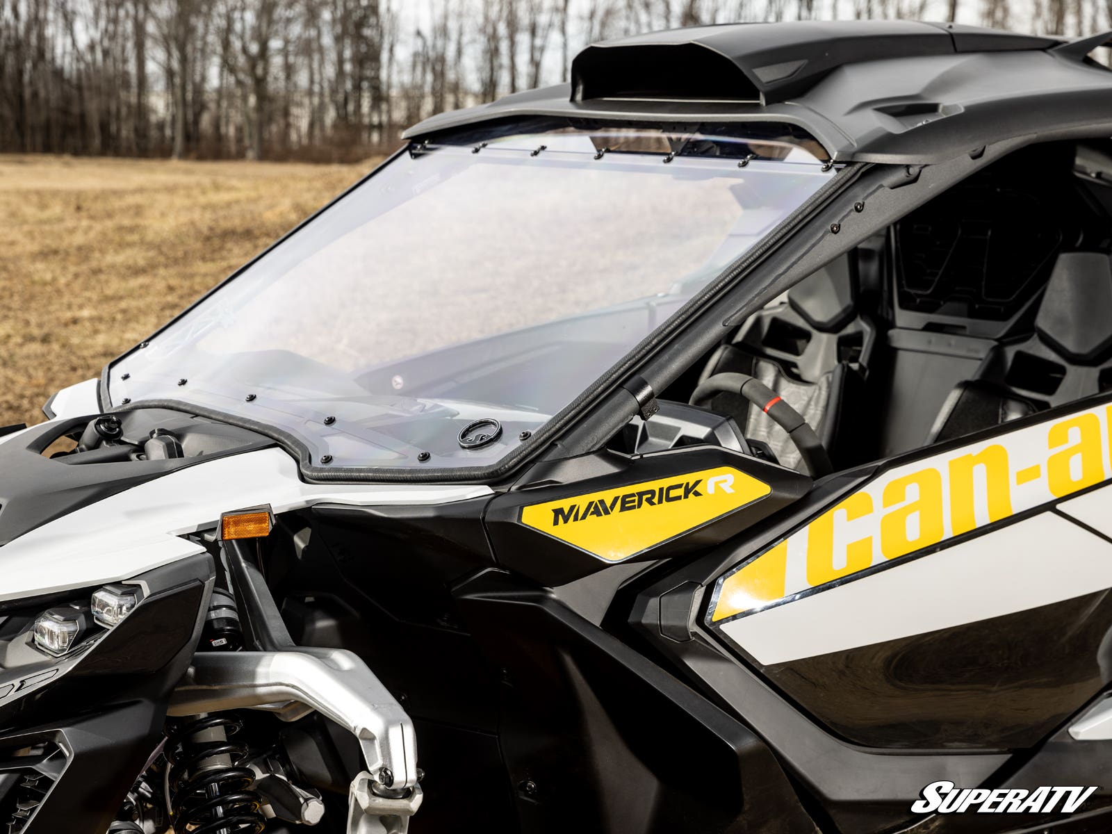 Photo of SuperATV Can-Am Maverick R Scratch-Resistant Full Windshield by SuperATV - Premium Windshields for UTVs / Side by Sides