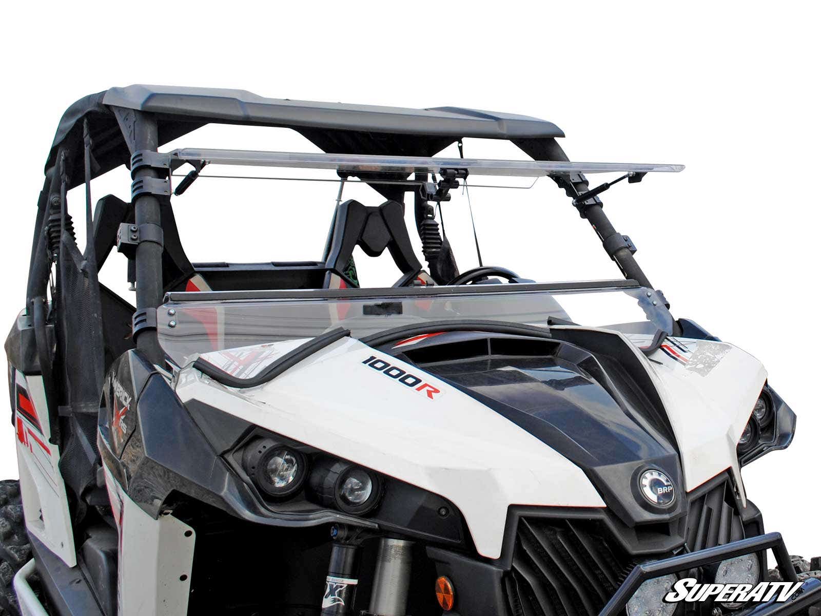 Photo of SuperATV Can-Am Maverick Scratch Resistant Flip Windshield by SuperATV - Premium Windshields for UTVs / Side by Sides