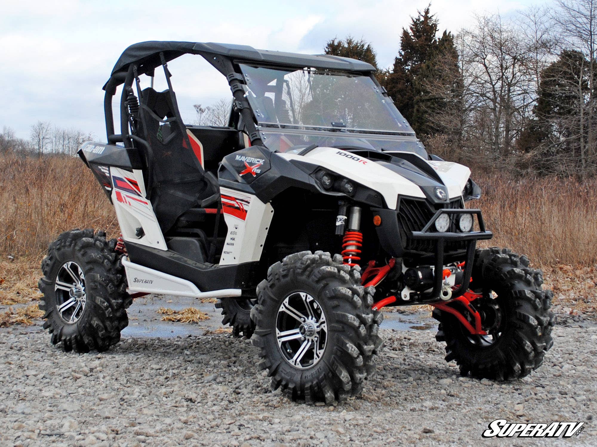 Photo of SuperATV Can-Am Maverick Scratch Resistant Flip Windshield by SuperATV - Premium Windshields for UTVs / Side by Sides
