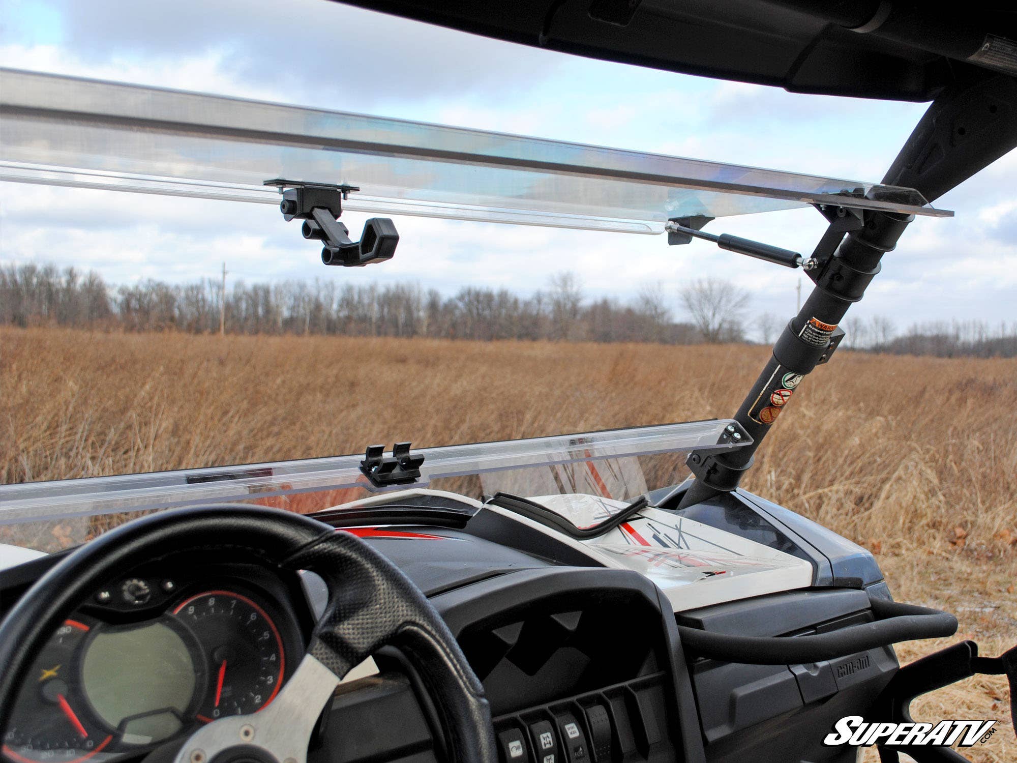 Photo of SuperATV Can-Am Maverick Scratch Resistant Flip Windshield by SuperATV - Premium Windshields for UTVs / Side by Sides