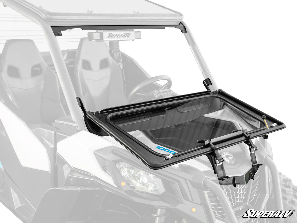 SuperATV Can-Am Maverick Sport Flip Down Glass Windshield