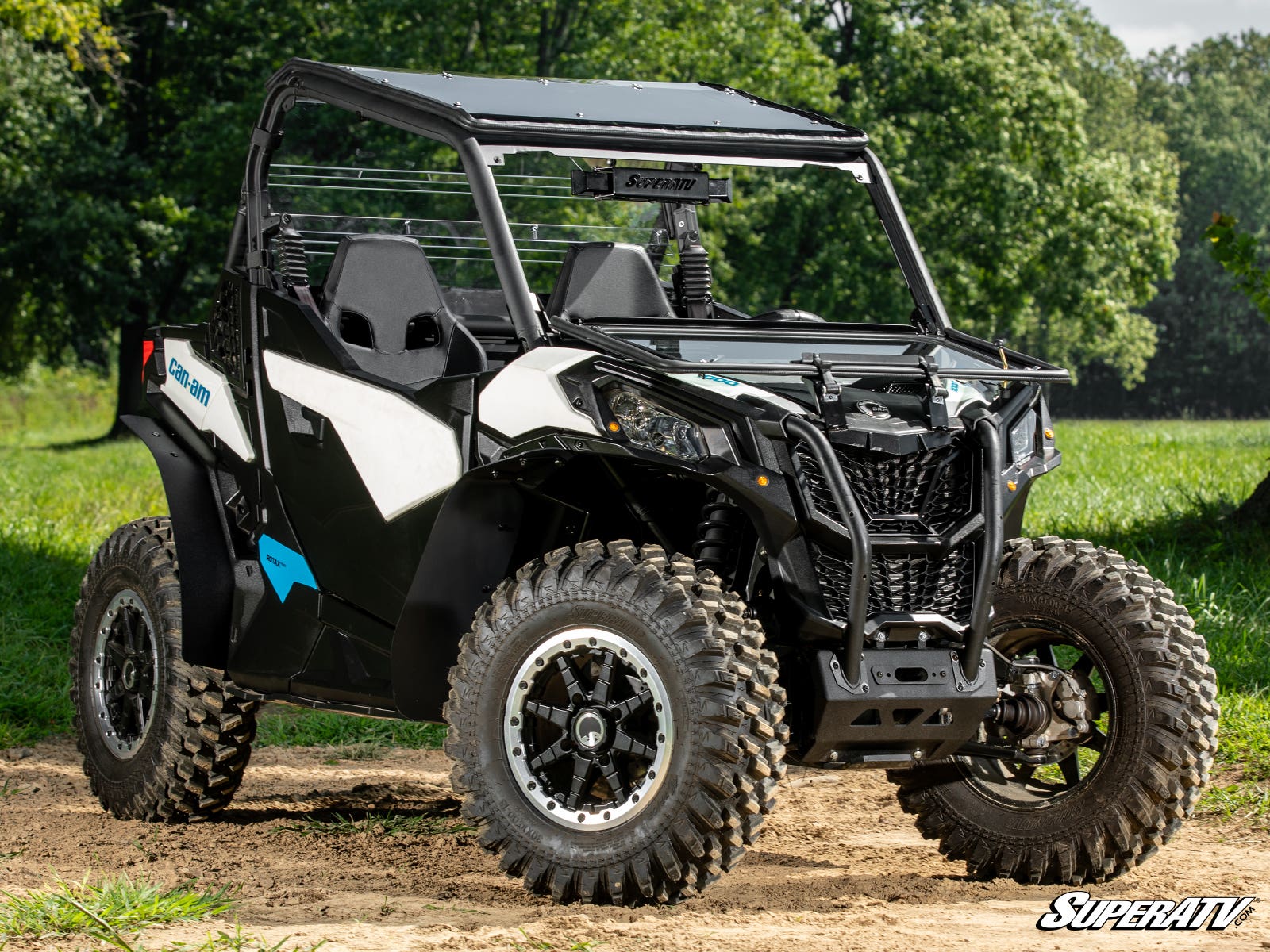 Photo of SuperATV Can-Am Maverick Sport Flip Down Glass Windshield by SuperATV - Premium Windshields for UTVs / Side by Sides