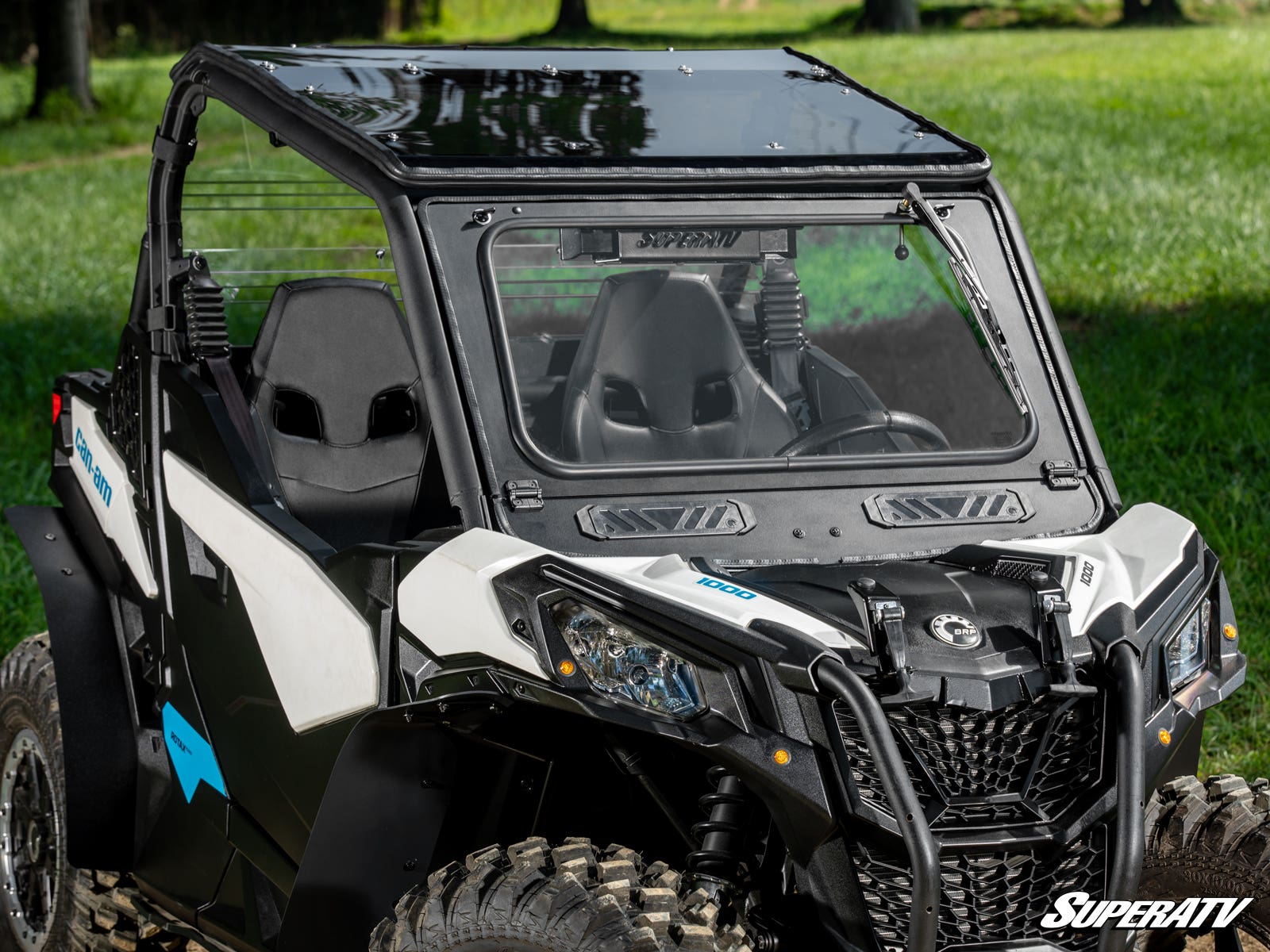 Photo of SuperATV Can-Am Maverick Sport Flip Down Glass Windshield by SuperATV - Premium Windshields for UTVs / Side by Sides