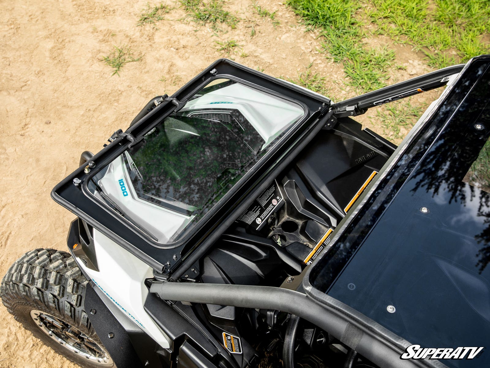 Photo of SuperATV Can-Am Maverick Sport Flip Down Glass Windshield by SuperATV - Premium Windshields for UTVs / Side by Sides