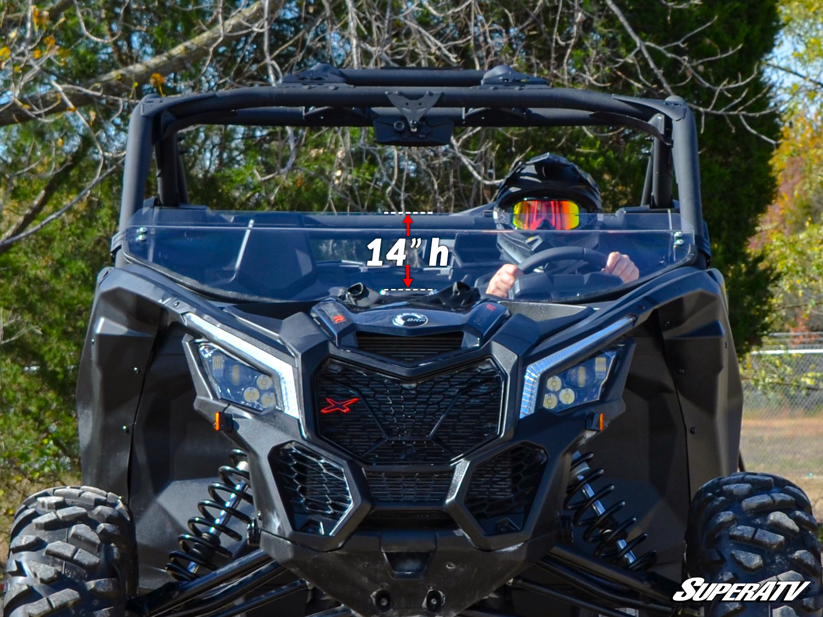 Photo of SuperATV Can-Am Maverick X3 Half Windshield by SuperATV - Premium Windshields for UTVs / Side by Sides