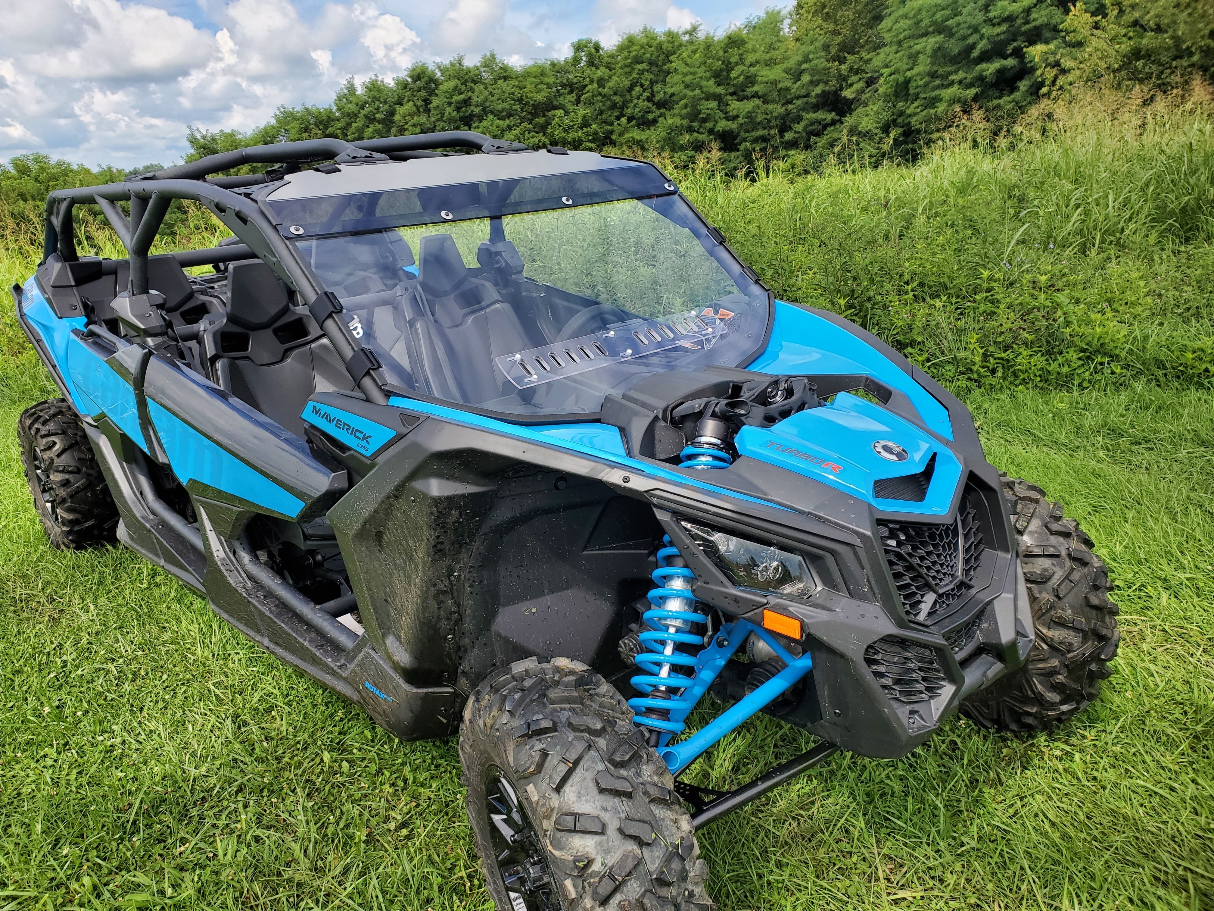 Photo of Can-Am Maverick X3 Max - 2 Pc Windshield with Clear Visor w/Hard Coat, Vent, and Clamp Options by 3 Star UTV - Premium Windshields for UTVs / Side by Sides