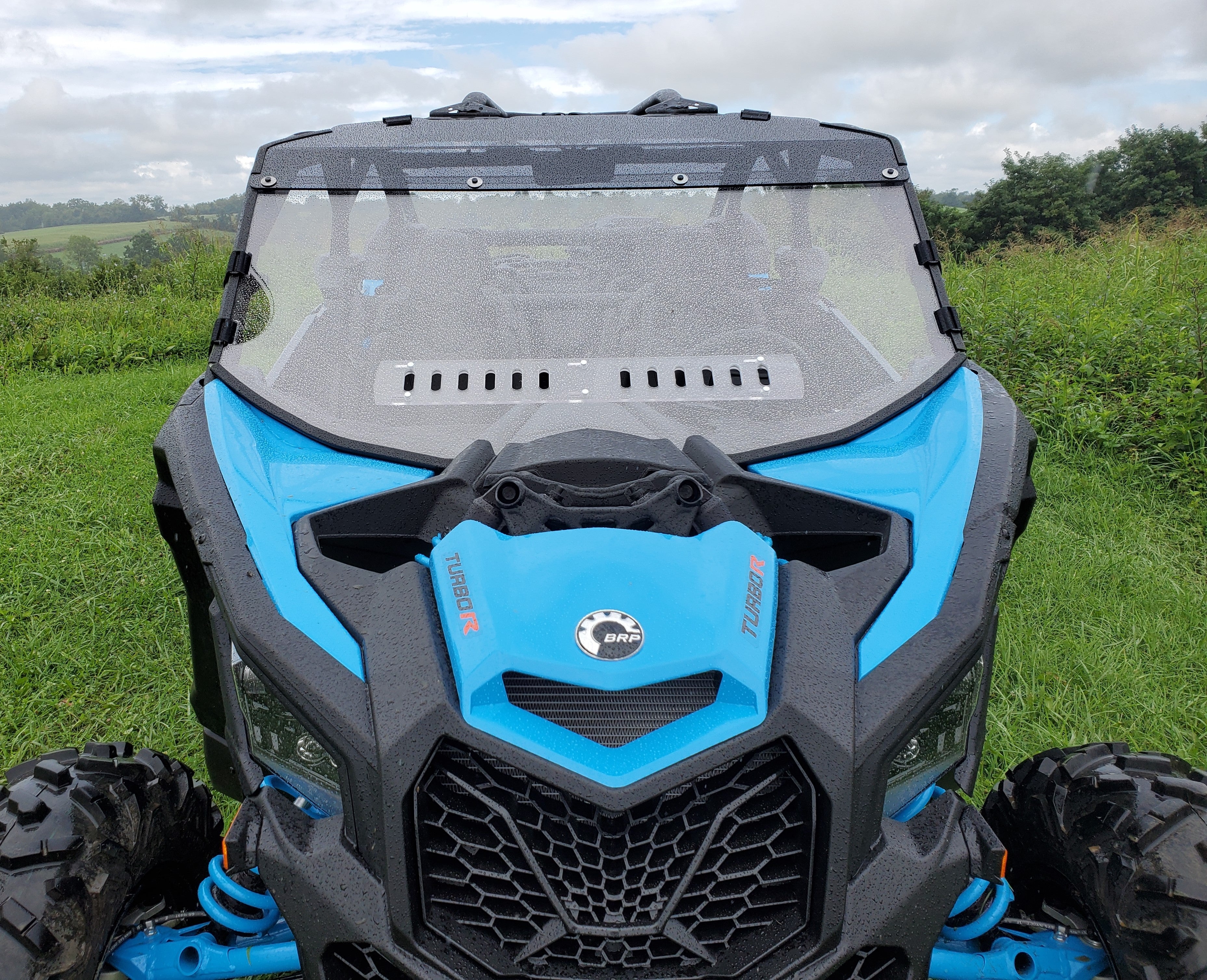 Photo of Can-Am Maverick X3 Max - 2 Pc Windshield with Tinted Visor w/Hard Coat, Vent, and Clamp Options by 3 Star UTV - Premium Windshields for UTVs / Side by Sides
