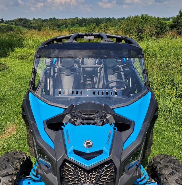 Photo of Can-Am Maverick X3 Max - 2 Pc Windshield with Tinted Visor w/Hard Coat, Vent, and Clamp Options by 3 Star UTV - Premium Windshields for UTVs / Side by Sides