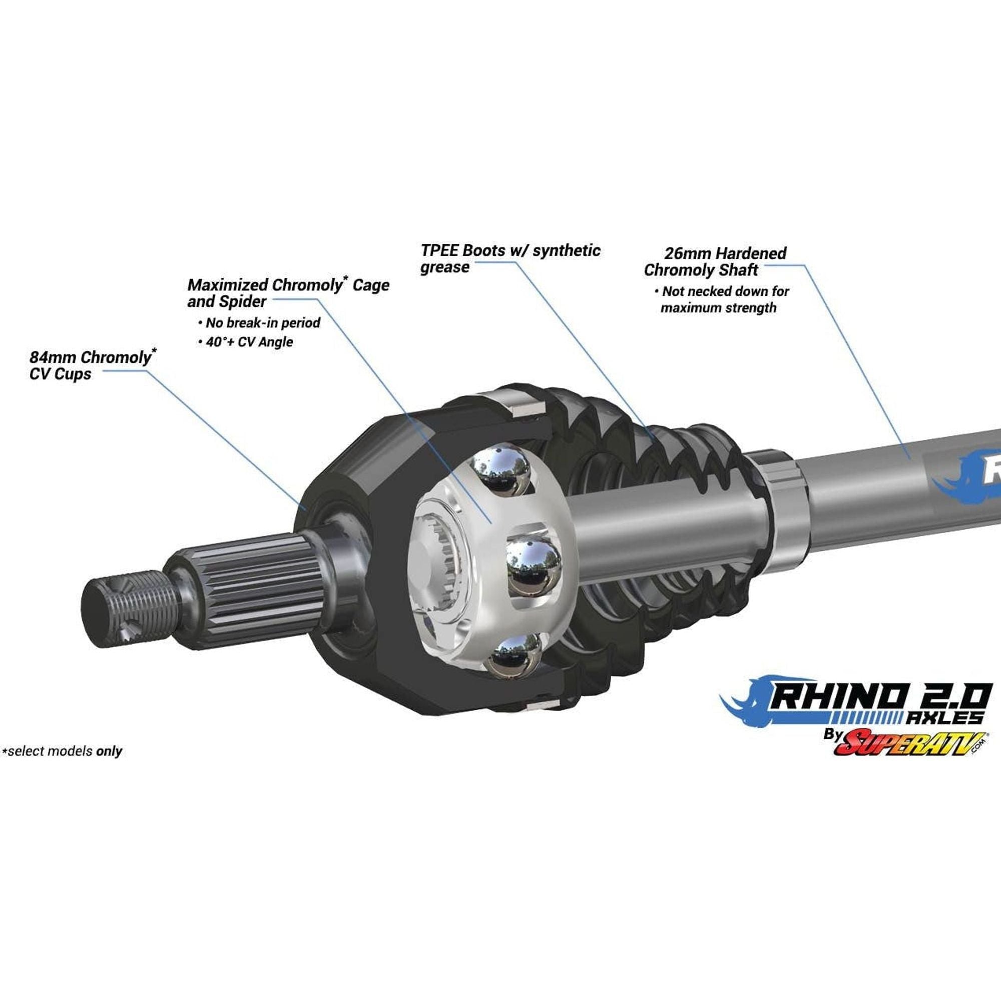 Photo of Can Am X3 Rhino 2.0 Heavy Duty Big Lift Axle by SuperATV - Premium Axles for UTVs / Side by Sides