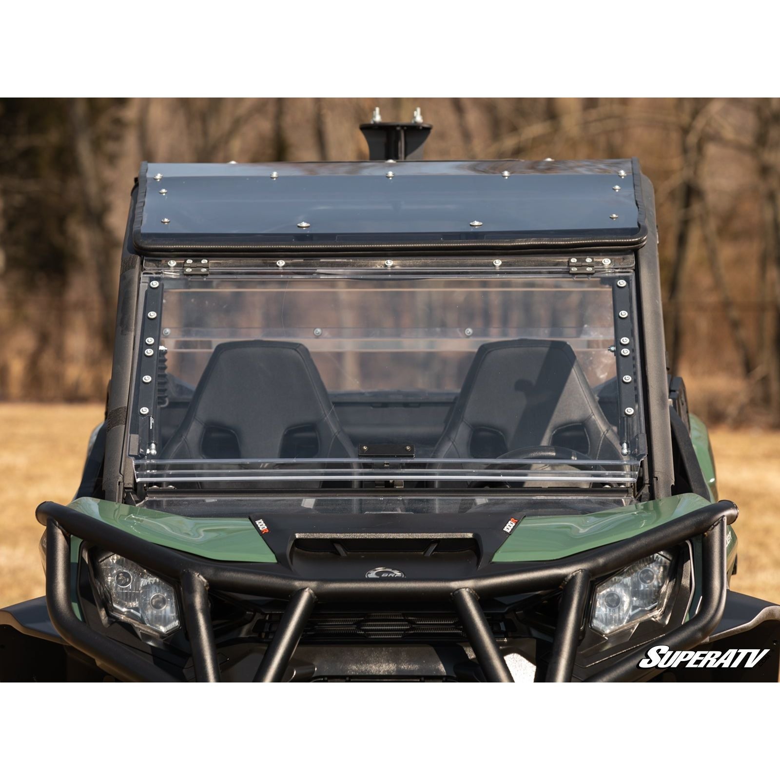 Photo of Can Am Maverick Sport Scratch Resistant Flip Windshield by SuperATV - Premium Windshields for UTVs / Side by Sides