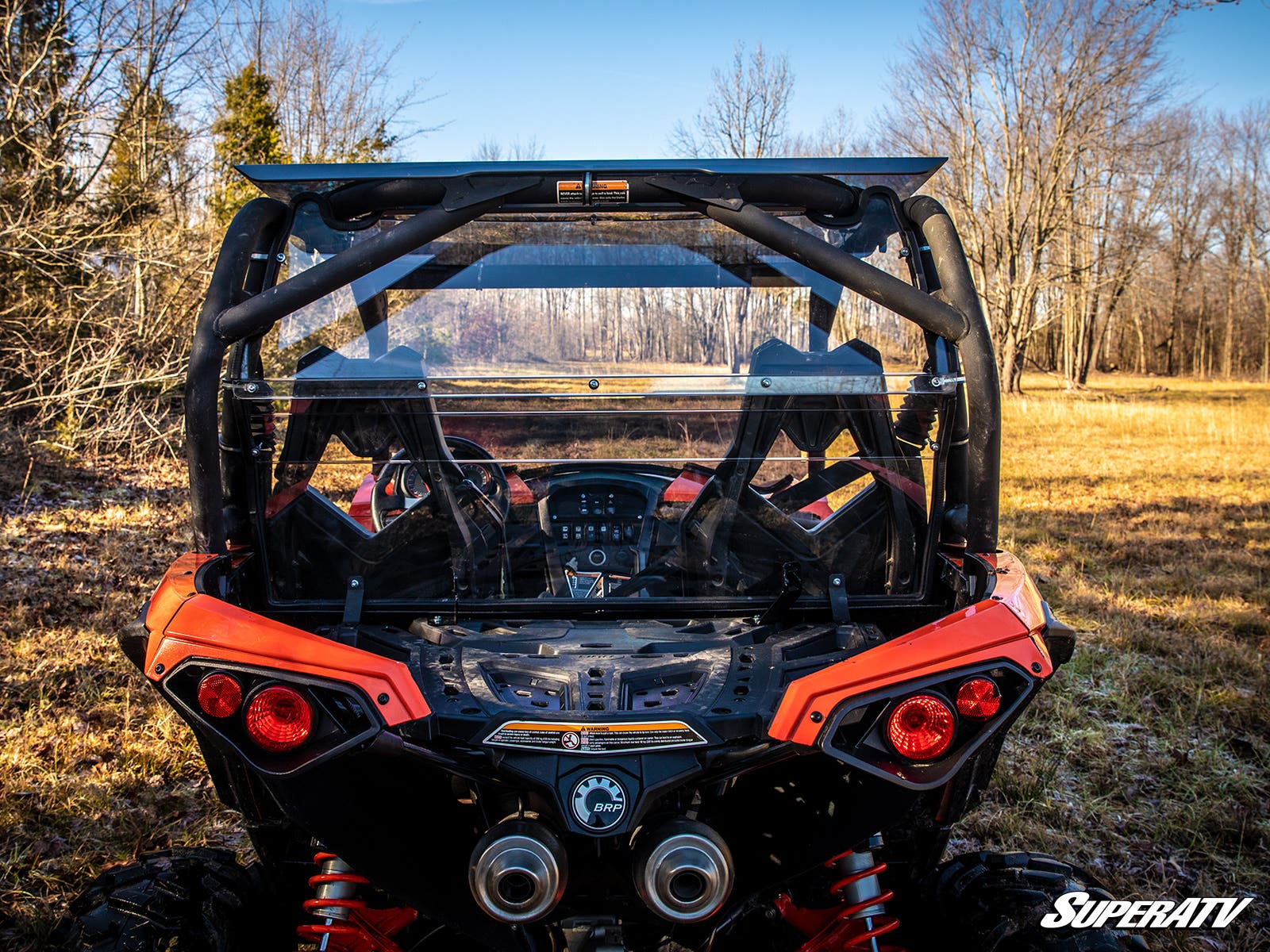 Photo of SuperATV Can-Am Maverick Rear Windshield by SuperATV - Premium Windshields for UTVs / Side by Sides