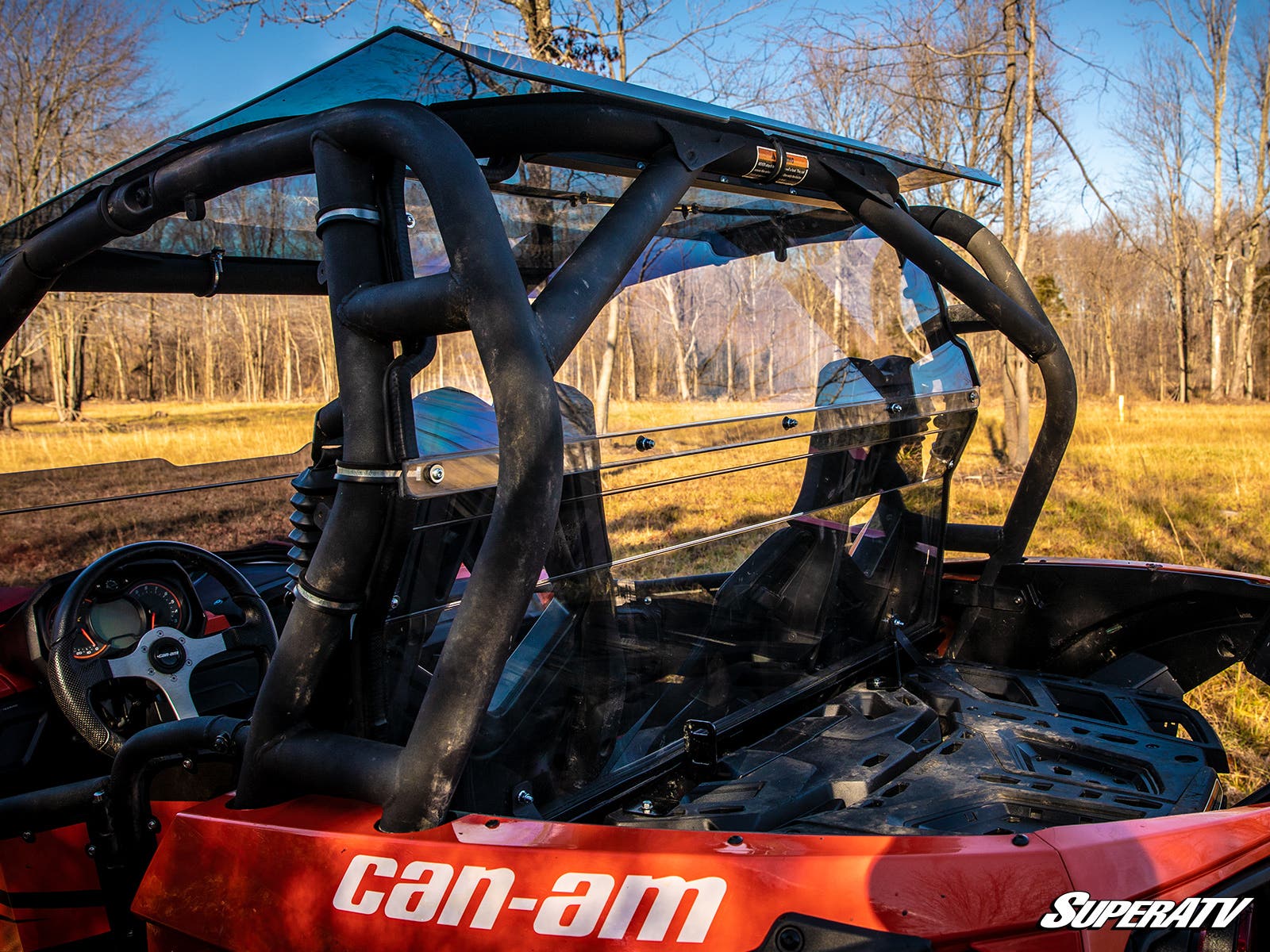 Photo of SuperATV Can-Am Maverick Rear Windshield by SuperATV - Premium Windshields for UTVs / Side by Sides