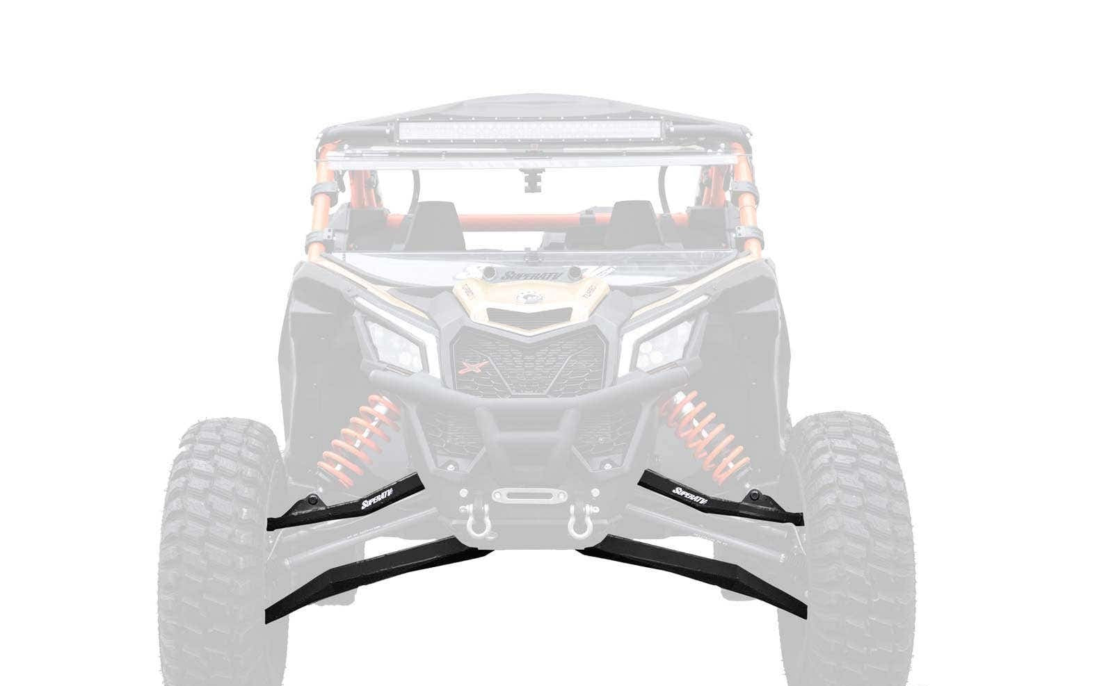 Can-Am Maverick X3 X RS High Clearance Boxed Front A-Arms - Black with Standard Duty Ball Joints