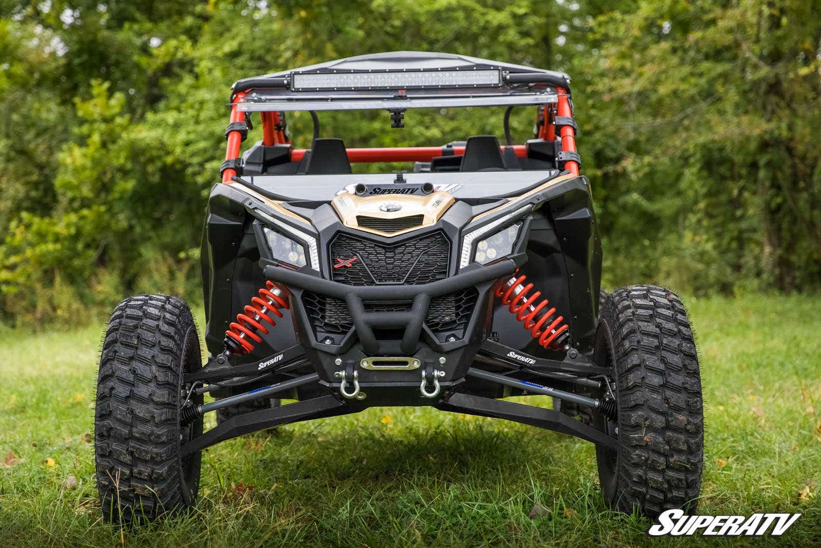 Can-Am Maverick X3 X RS High Clearance Boxed Front A-Arms - Black with Standard Duty Ball Joints