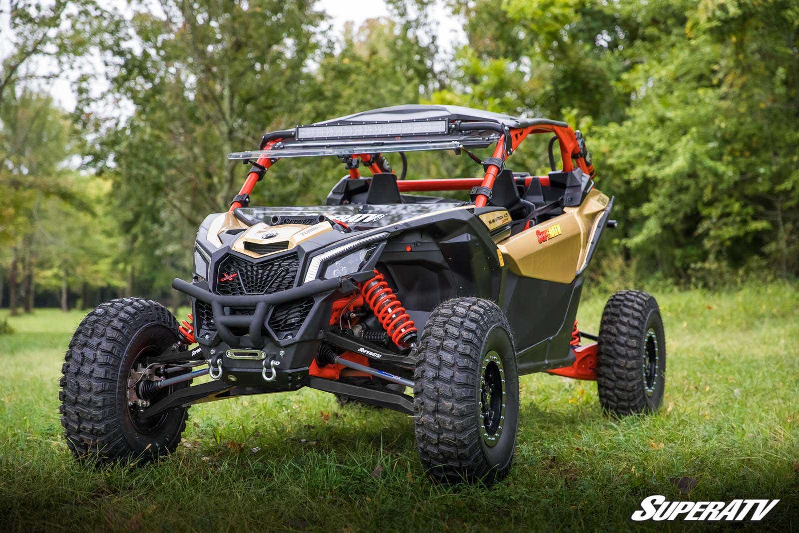 Can-Am Maverick X3 X RS High Clearance Boxed Front A-Arms - Black with Standard Duty Ball Joints