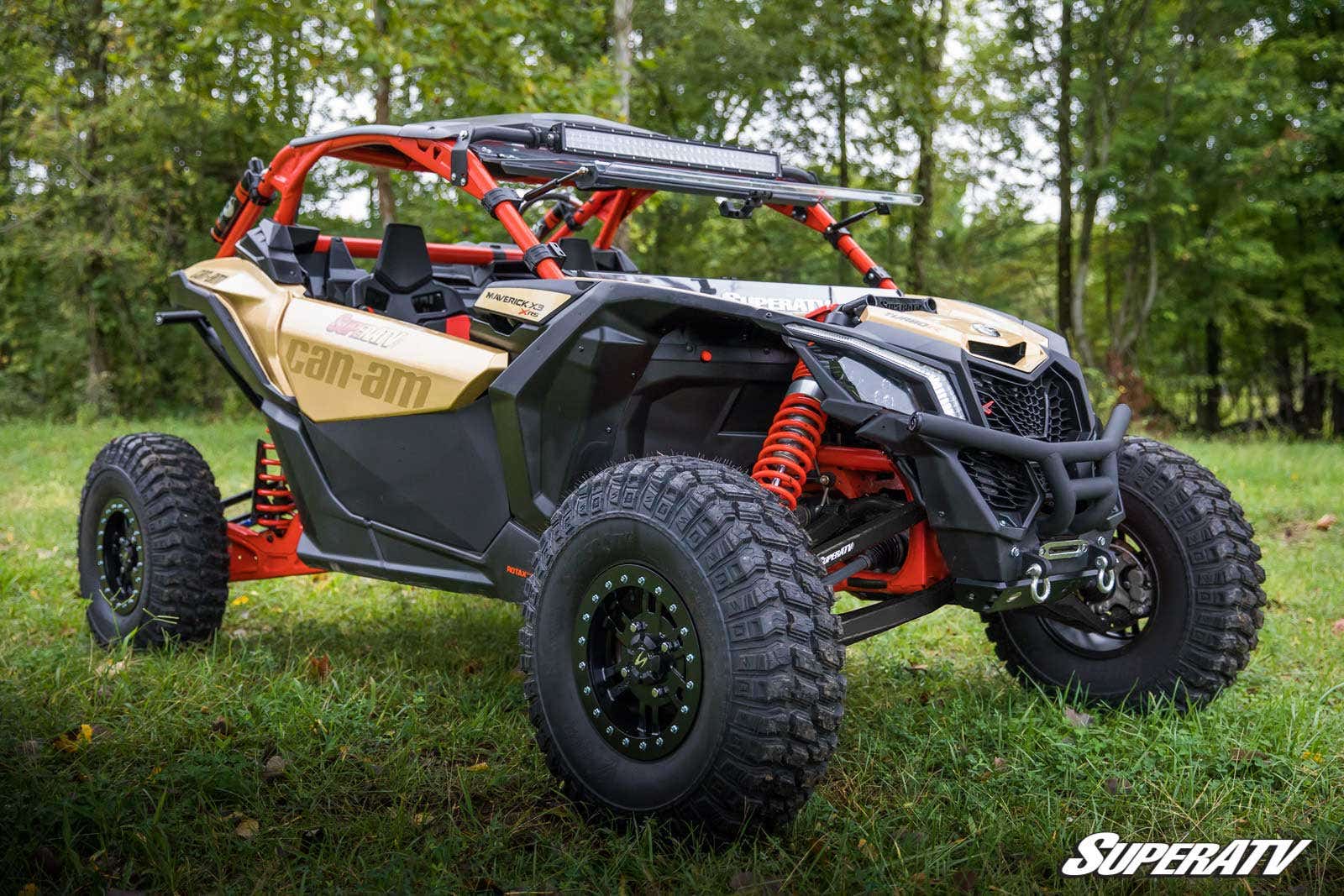 Can-Am Maverick X3 X RS High Clearance Boxed Front A-Arms - Black with Standard Duty Ball Joints