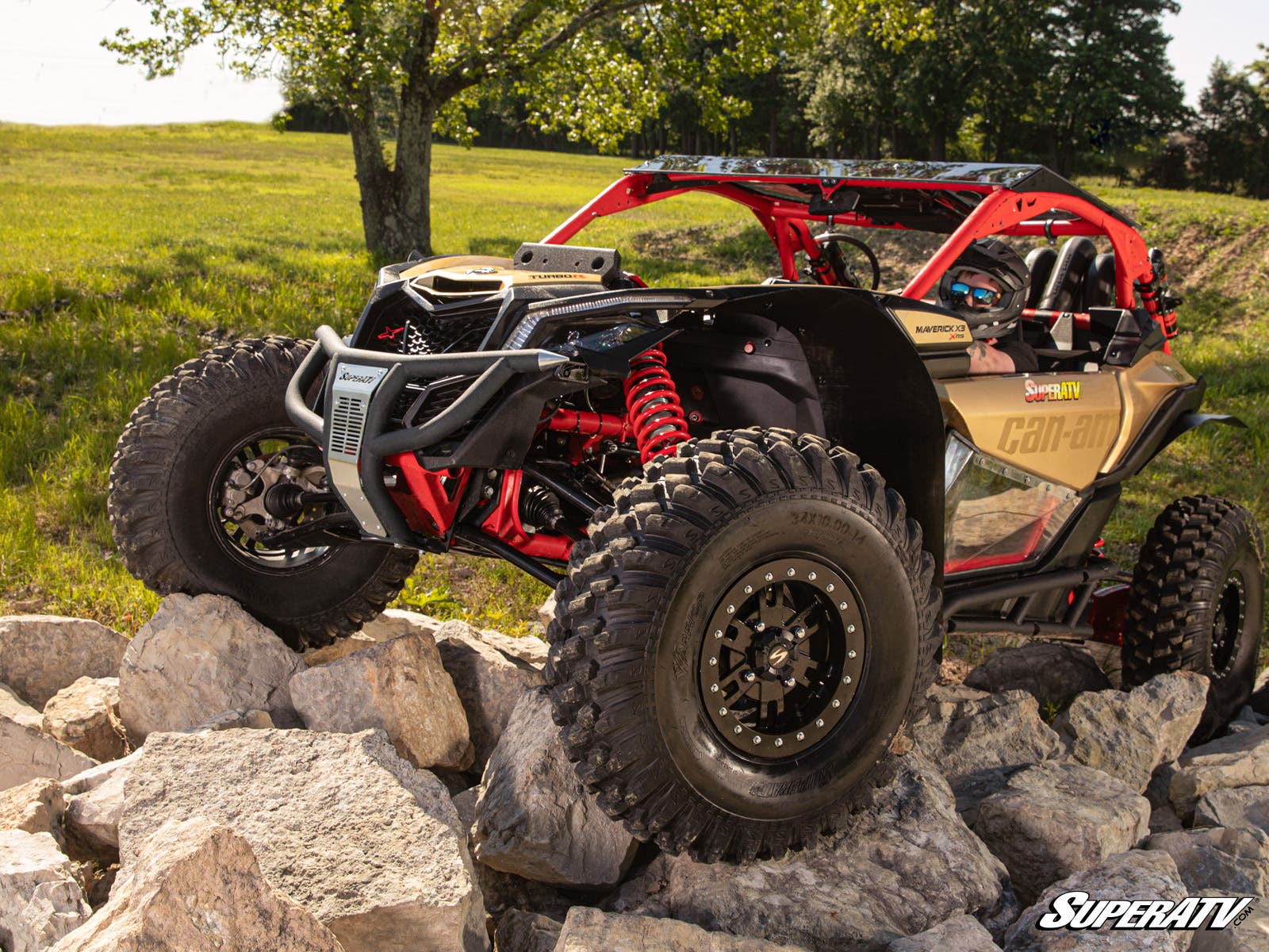 Photo of SuperATV Can-Am Maverick X3 Prerunner Front Bumper by SuperATV - Premium Bumpers for UTVs / Side by Sides
