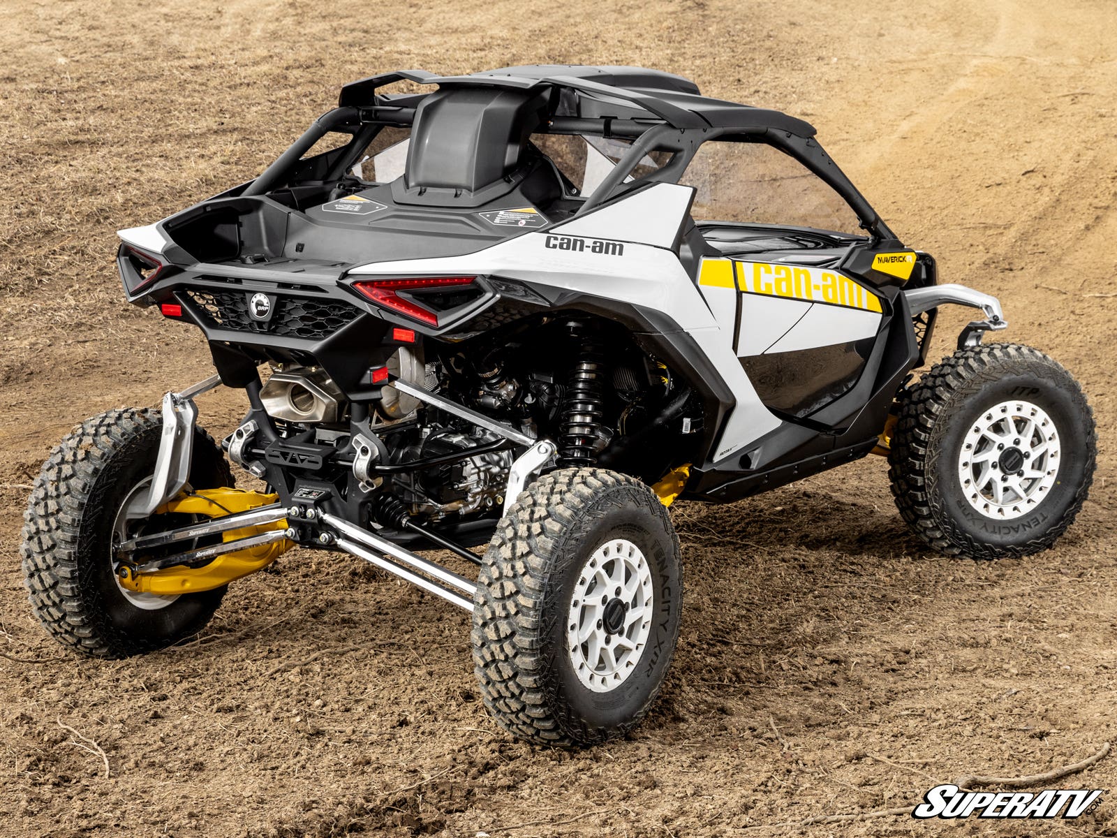 Photo of SuperATV Can-Am Maverick R Scratch-Resistant Rear Windshield by SuperATV - Premium Windshields for UTVs / Side by Sides