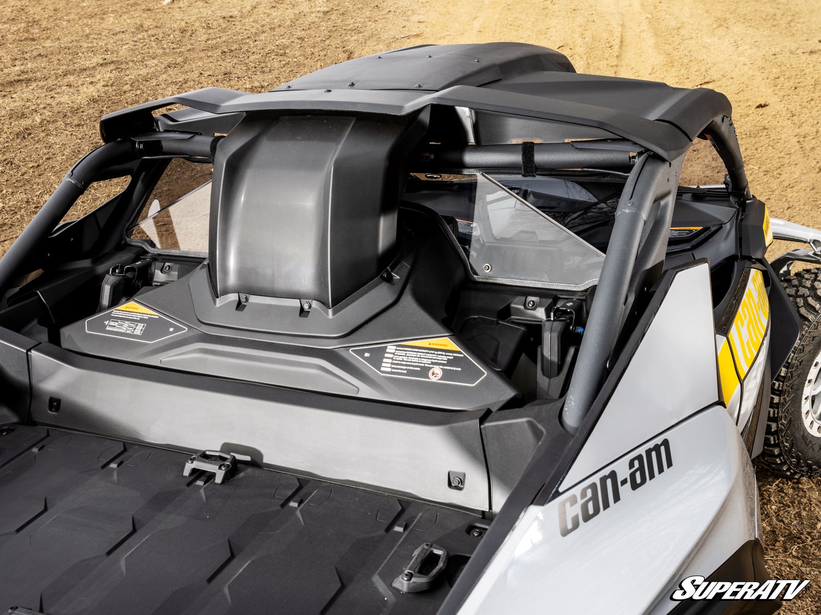 Photo of SuperATV Can-Am Maverick R Scratch-Resistant Rear Windshield by SuperATV - Premium Windshields for UTVs / Side by Sides