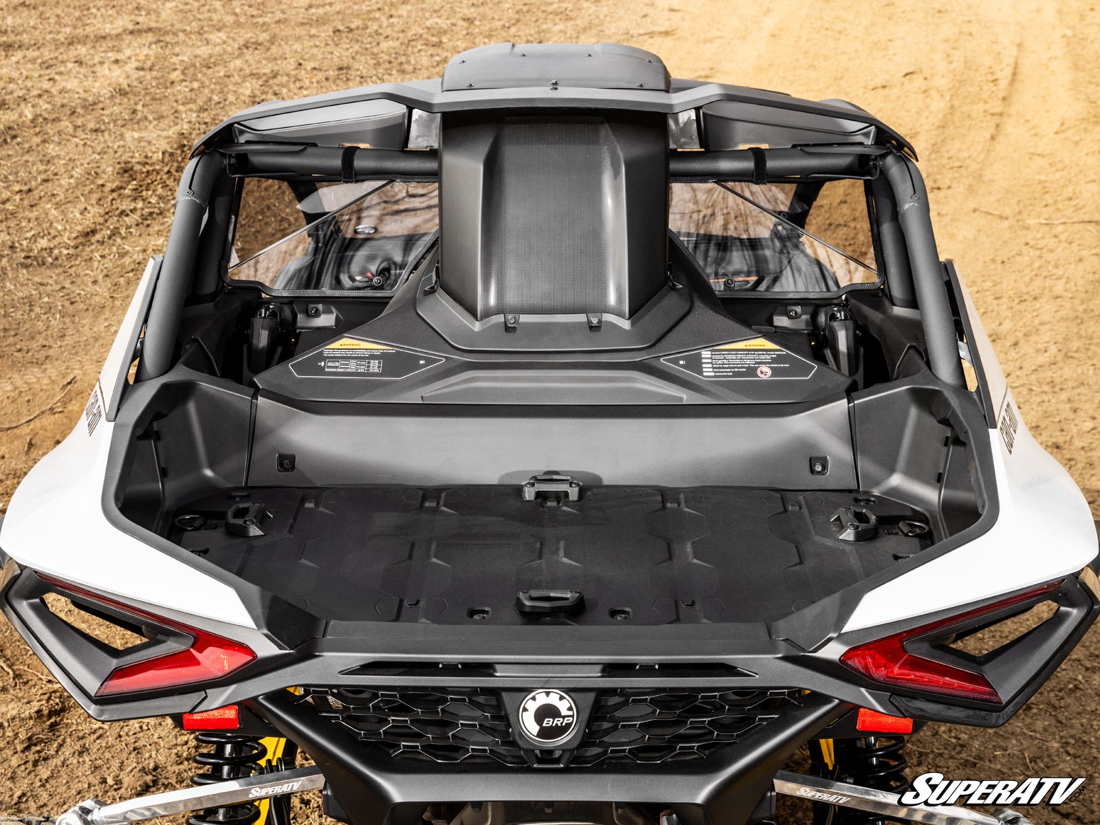 Photo of SuperATV Can-Am Maverick R Scratch-Resistant Rear Windshield by SuperATV - Premium Windshields for UTVs / Side by Sides