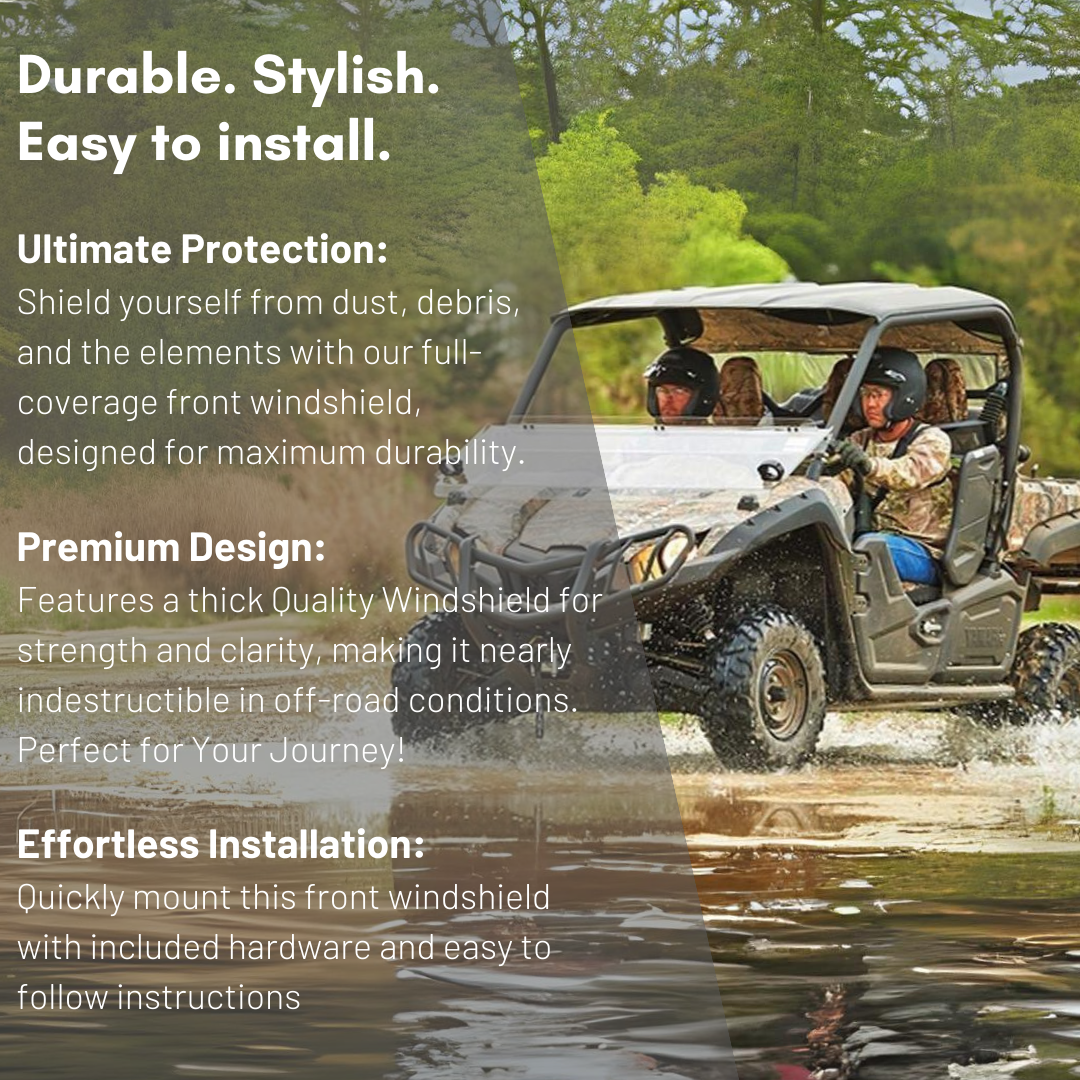Photo of Yamaha Viking 700, EPS & VI Front Windshield (2014+) by Dirt Warrior Accessories - Premium Windshields for UTVs / Side by Sides