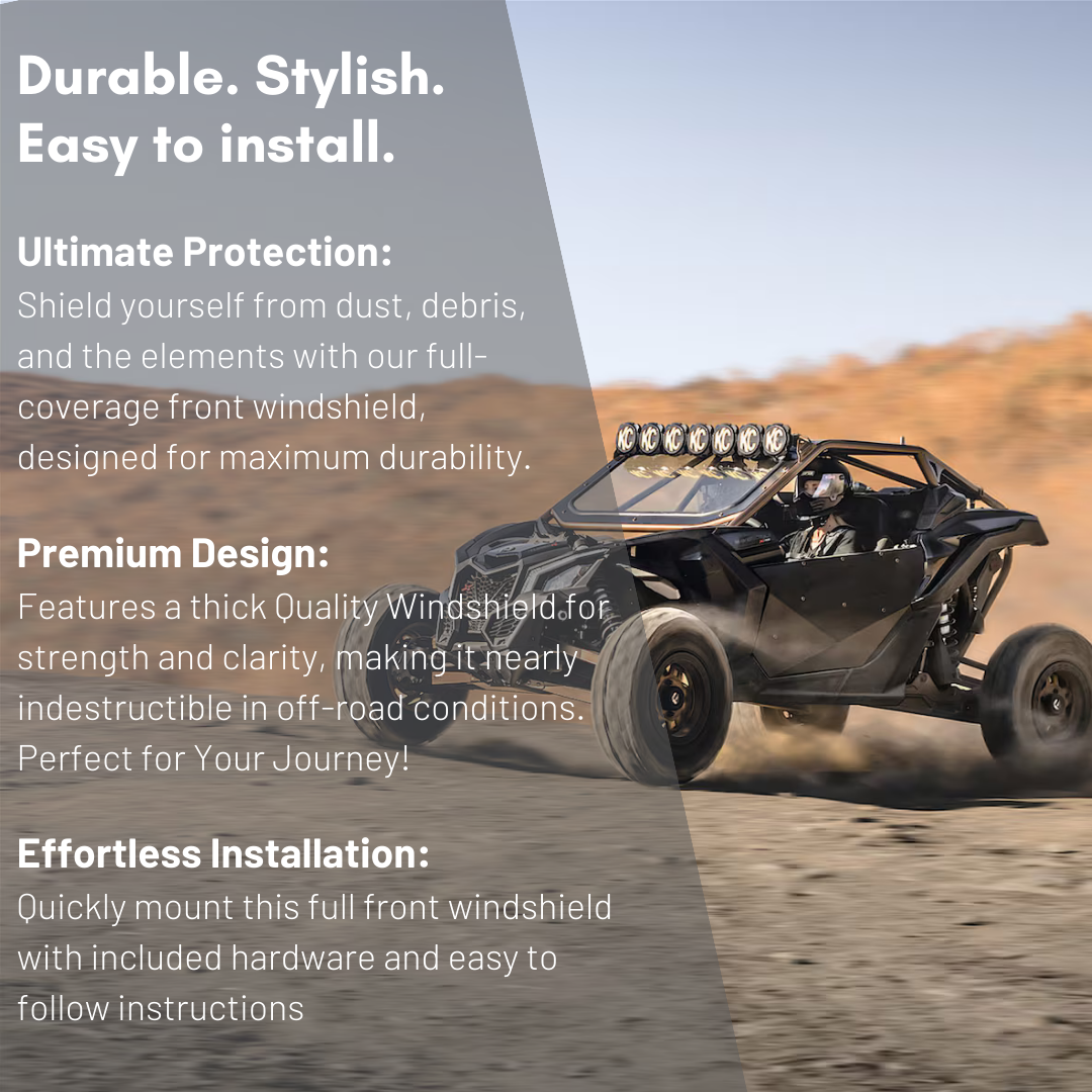 Photo of Can-Am X3 Full Glass Windshield (2017+) by Dirt Warrior Accessories - Premium Windshields for UTVs / Side by Sides