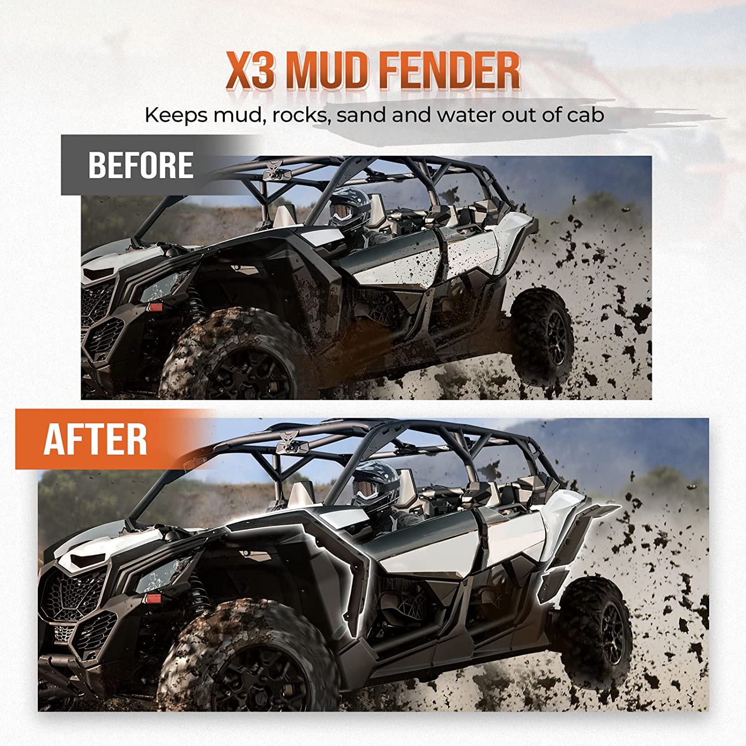Photo of Front Bumpers & Mud Fender Flares for Can-Am Maverick X3 by Kemimoto - Premium for UTVs / Side by Sides