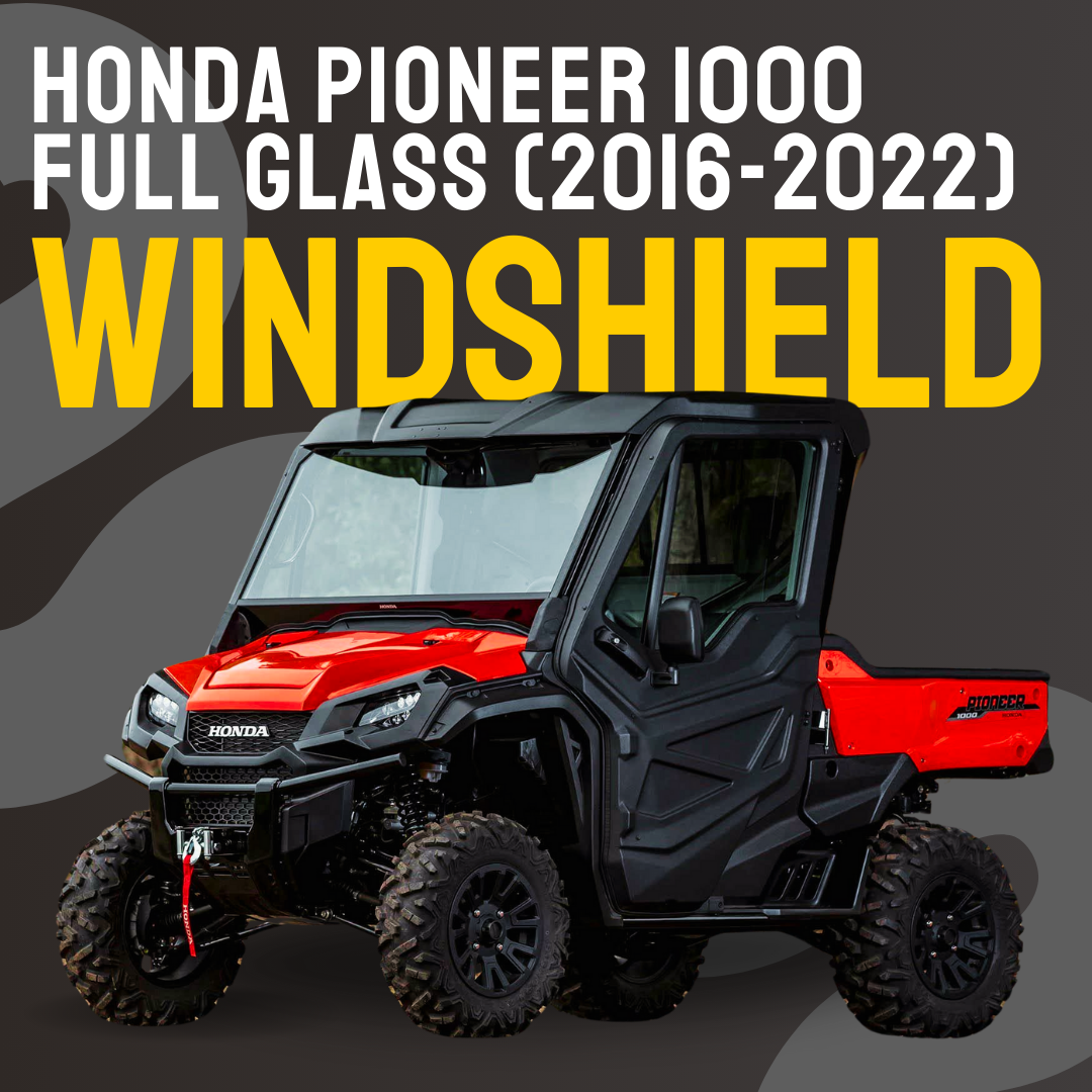 Photo of Honda Pioneer 1000 Full Glass Windshield (2016-2022) by Dirt Warrior Accessories - Premium Windshields for UTVs / Side by Sides