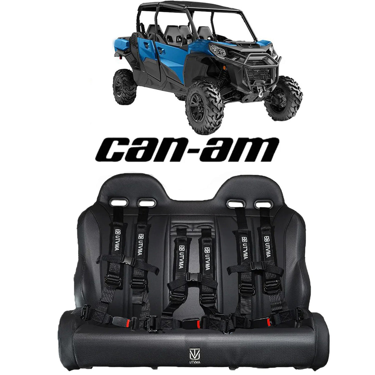 Photo of Commander Max Rear Bench Seat (2021-2025) W Harnesses by UTV Mountain Accessories - Premium Seats & Accessories for UTVs / Side by Sides