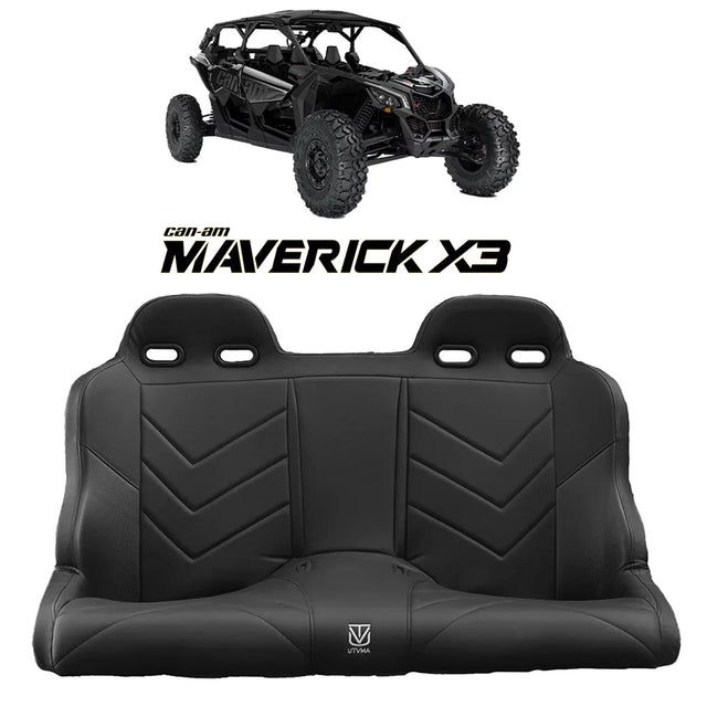 Photo of Maverick X3 Rear Bench Seat W Harnesses (2017-2025) by UTV Mountain Accessories - Premium Seats & Accessories for UTVs / Side by Sides