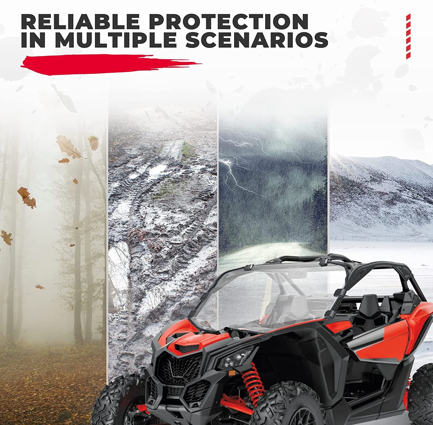 Photo of Kemimoto Full Windshield for Can-Am Maverick X3 / X3 MAX by Kemimoto - Premium for UTVs / Side by Sides