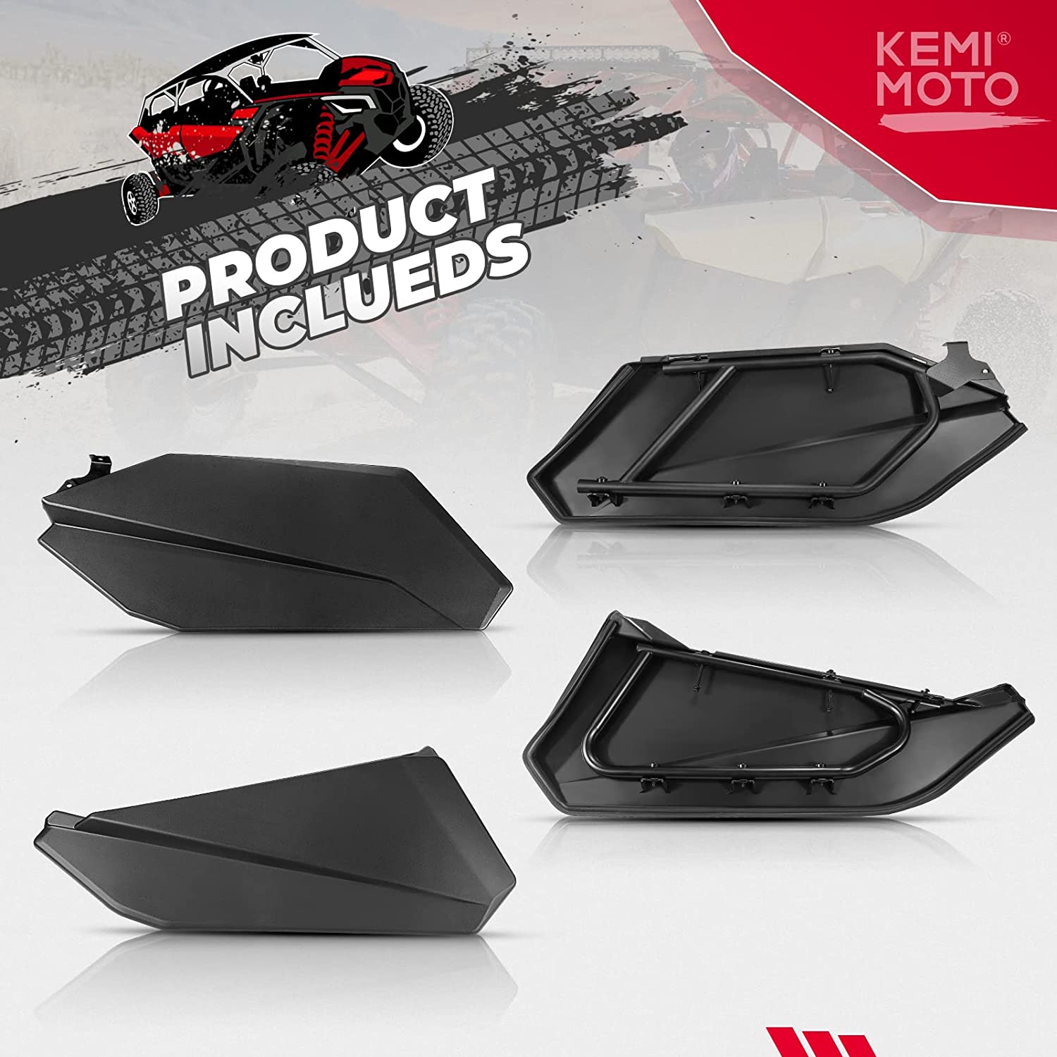 Photo of Front Lower Doors & Extended Fender Flares For Can-Am Maverick X3 MAX by Kemimoto - Premium for UTVs / Side by Sides
