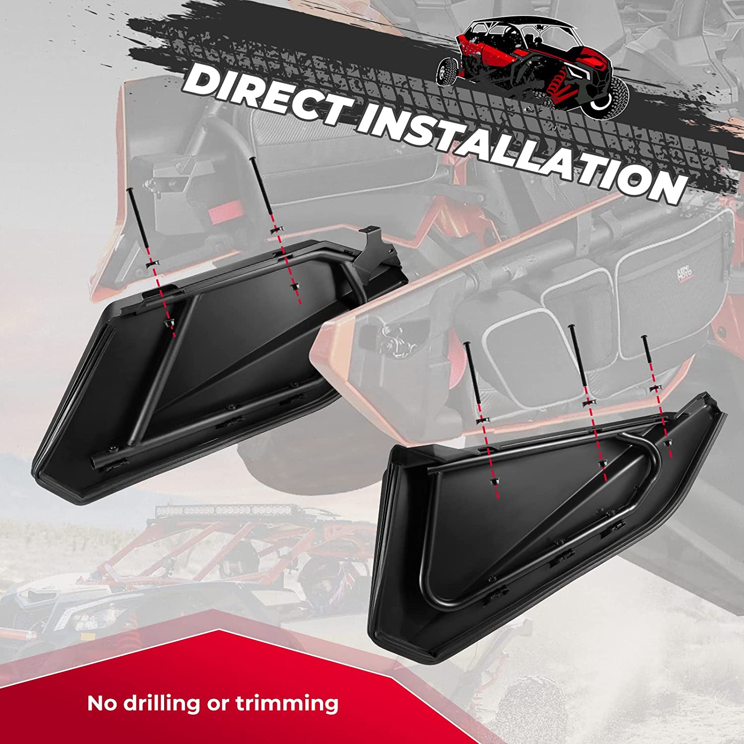 Photo of Front Lower Doors & Extended Fender Flares For Can-Am Maverick X3 MAX by Kemimoto - Premium for UTVs / Side by Sides