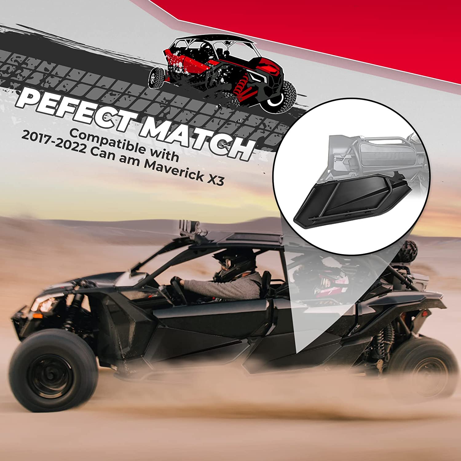 Photo of Front Lower Doors & Extended Fender Flares For Can-Am Maverick X3 MAX by Kemimoto - Premium for UTVs / Side by Sides