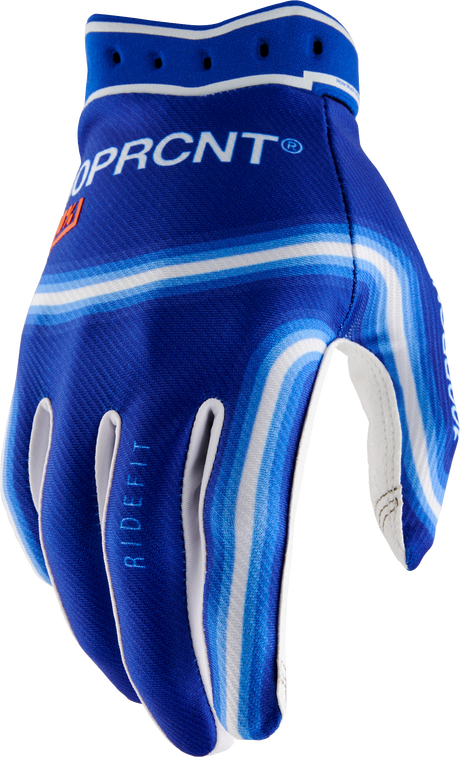 100% Ridefit Riding Gloves - Electric Blue, XL