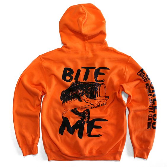 Photo of Bite Me Hoodie Safety Orange by Luckless Outfitters - Premium Hoodie for UTVs / Side by Sides