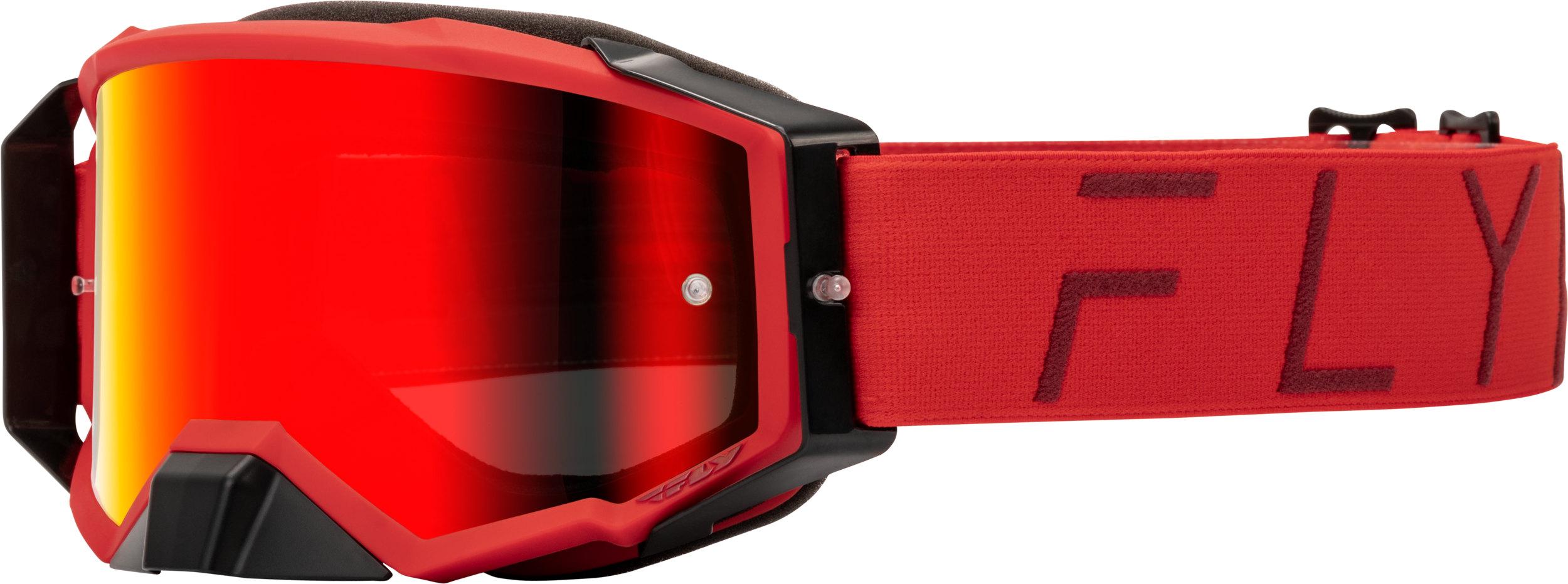 Photo of ZONE PRO GOGGLE RED W/ RED MIRROR/SMOKE LENS by FLY RACING - Premium Eyewear for UTVs / Side by Sides