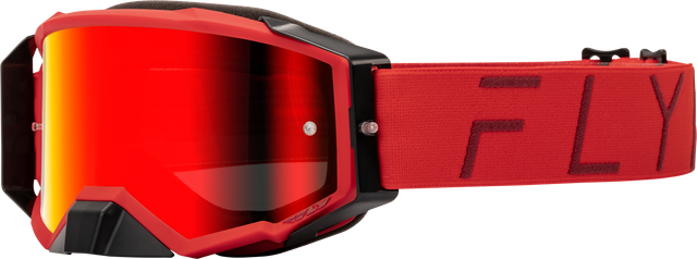 Photo of ZONE PRO GOGGLE RED W/ RED MIRROR/SMOKE LENS by FLY RACING - Premium Eyewear for UTVs / Side by Sides