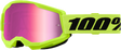 100% Strata 2 Goggles - Neon Yellow Mirror Pink Lens